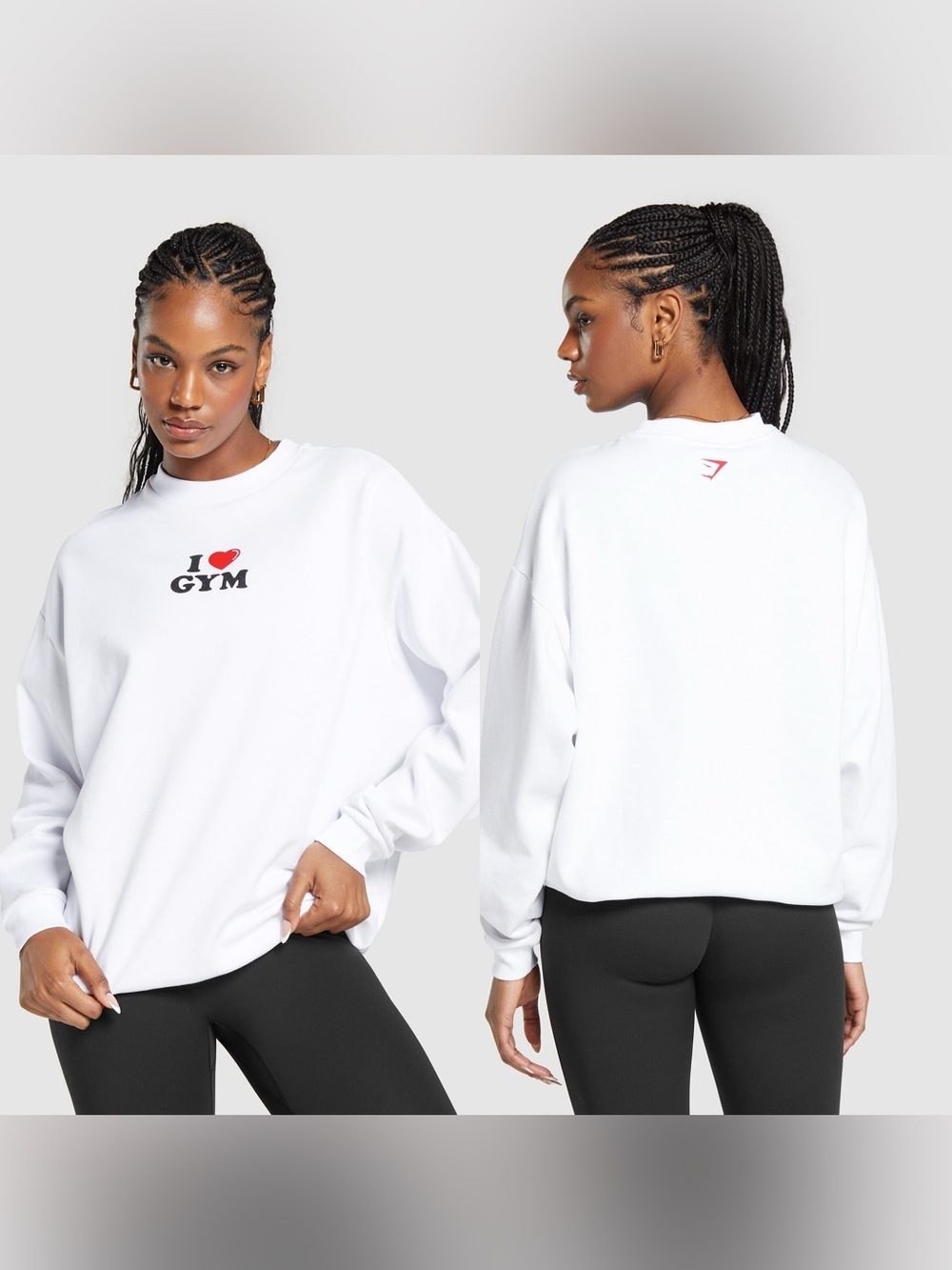 Gymshark I Heart Gym Oversized Sweatshirt NWT Size Medium